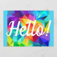 Hello Card Bright Happy Rainbow Birthday or Any