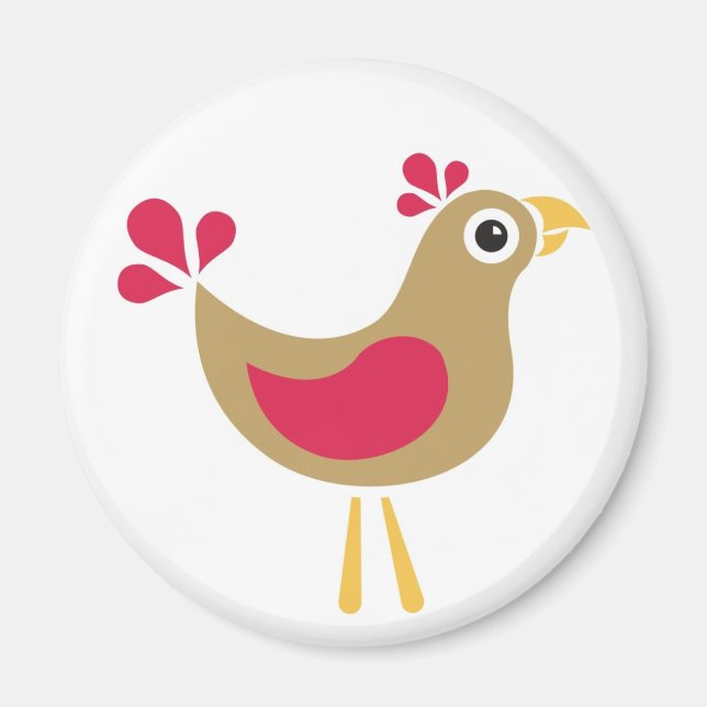 Hello Chicken! Funky Chicken Magnet (Front)