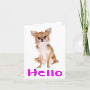 Hello Chihuahua Puppy Dog Blank Notecard