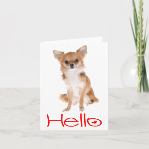 Hello Chihuahua Puppy Dog Blank Notecard