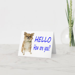 Hello Chihuahua Puppy Dog Blank Notecard