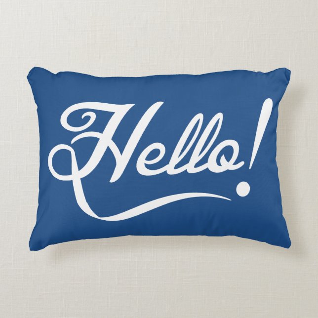 Hello Classic Blue Decorative Cushion (Front)