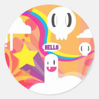 hello! classic round sticker