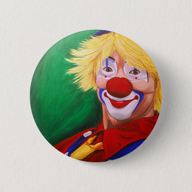 Hello Clown 6 Cm Round Badge (Front)