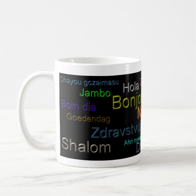 Hello  - Coffee Cup, Beverage, Language Mug (Left)