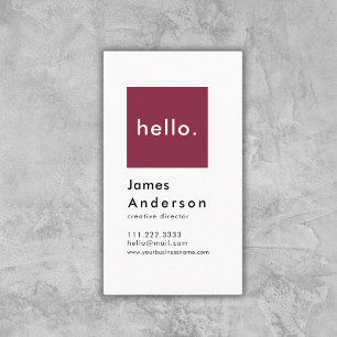 Hello Custom Simple Modern Generic Business Card