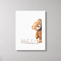 Hello Cute Brown Teddy Bear  