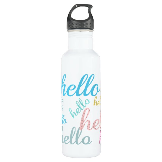 Hello Cute Colourful Hello 710 Ml Water Bottle (Front)