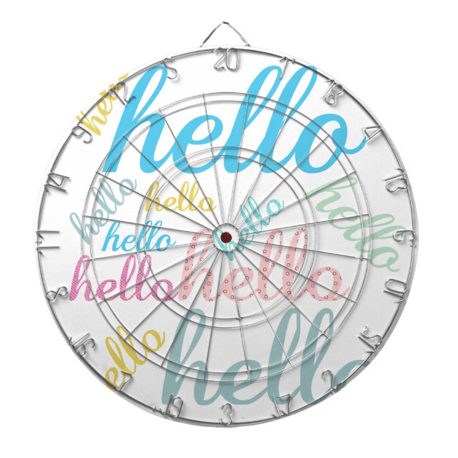 Hello Cute Colourful Hello Gifts Dartboard (Front)
