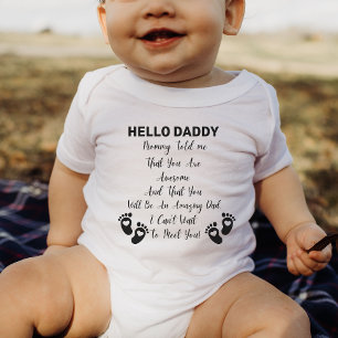 Hello Daddy Mummy Told Me Baby Surprise Husband Ba Bodysuit