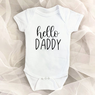 Hello Daddy Pregnancy Announcement for Dad Husband Baby Bodysuit