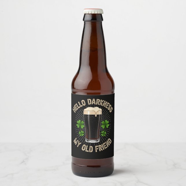 Hello Darkness My Old Friend Beer Bottle Label (Front)