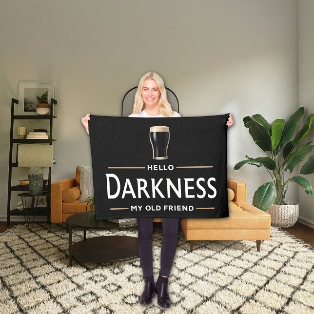 Hello Darkness My Old Friend Funny St Patricks Day Fleece Blanket (Creator Uploaded)