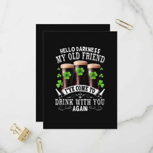 Hello Darkness My Old Friend Invitation Postcard (Front/Back In Situ)