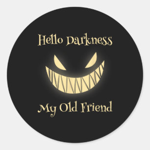 Hello Darkness My Old Friend Scary Pumpkin Classic Round Sticker
