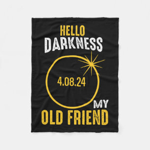 Hello Darkness My Old Friend Solar Eclipse April 0 Fleece Blanket