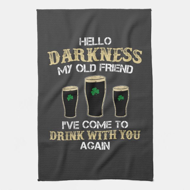 Hello Darkness My Old Friend Tea Towel (Vertical)
