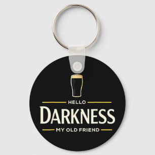 Hello darkness old friend irish beer st. patrick's key ring