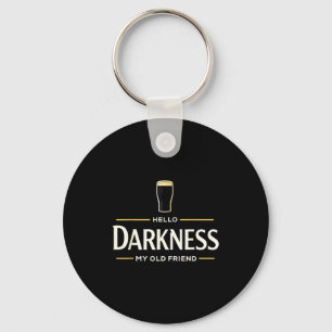Hello darkness old friend irish beer st. patrick's key ring