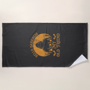 Hello Darkness Old Friend Reaper Orange Moon Grave Beach Towel