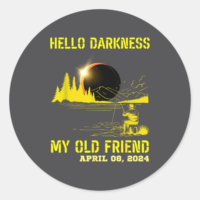 Hello Darkness Old Friend Solar Classic Round Sticker (Front)