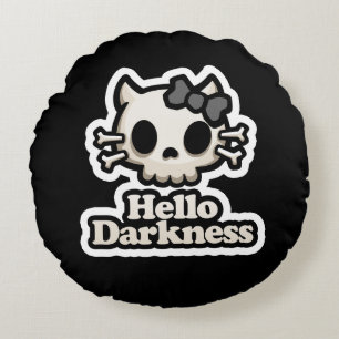 Hello Darkness Round Cushion