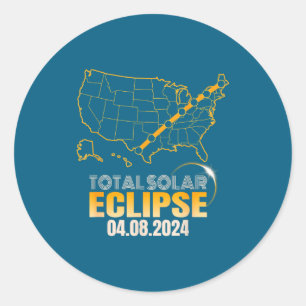 Hello Darkness Total Solar Eclipse Classic Round Sticker