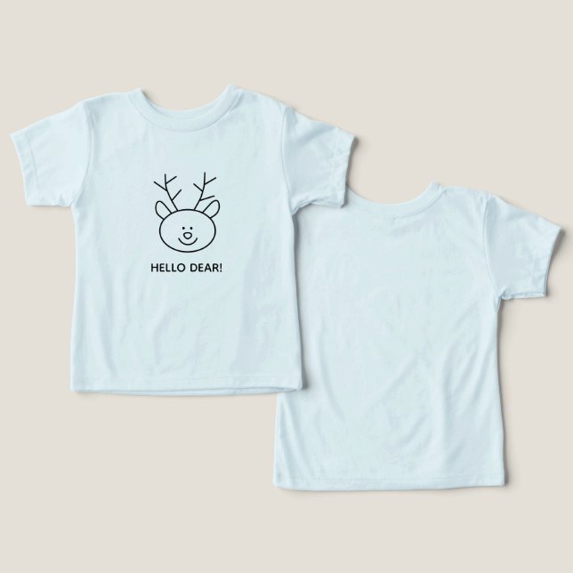 Hello Dear Cute Reindeer  (Design Front & Back)
