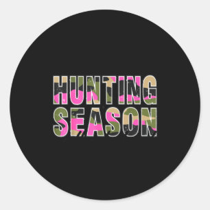 Hello Deer Season Goodbye Boyfriend Camo Flag Hunt Classic Round Sticker
