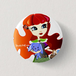 Hello Dollies: Fira and Bluebunny Headshot 3 Cm Round Badge