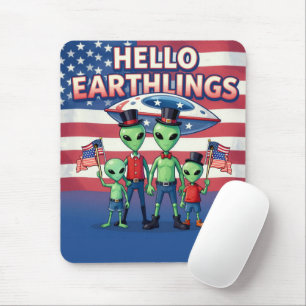 Hello Earthlings Mouse Pad