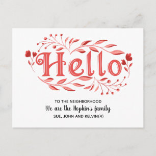 Hello, Editable We're New to the Neighborhood  Po Postcard