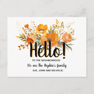 Hello,Editable We're New to the Neighborhood Postcard