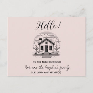 Hello,Editable We're New to the Neighbourhood phot Postcard