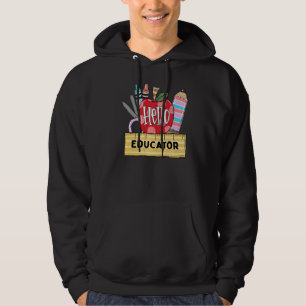 Hello Educator Apple Teacher Hoodie