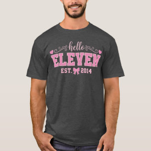 Hello Eleven Est 2014 Coquette Bow 11th Birthday G T-Shirt