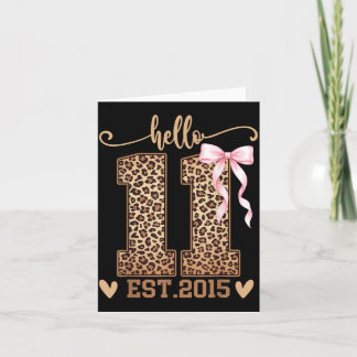 Hello Eleven Est 2015 11th Birthday Coquette 11 Card