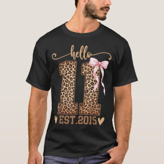 Hello Eleven Est 2015 11th Birthday Coquette 11 T-Shirt