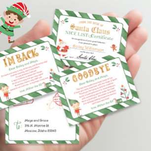 Hello Elf Goodbye Elf Nice Certificate North Pole