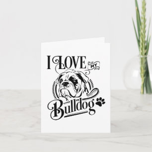 Hello English Bulldog Puppy Dog Blank Note Card