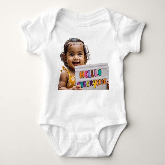 Hello everyone  baby bodysuit (Front)