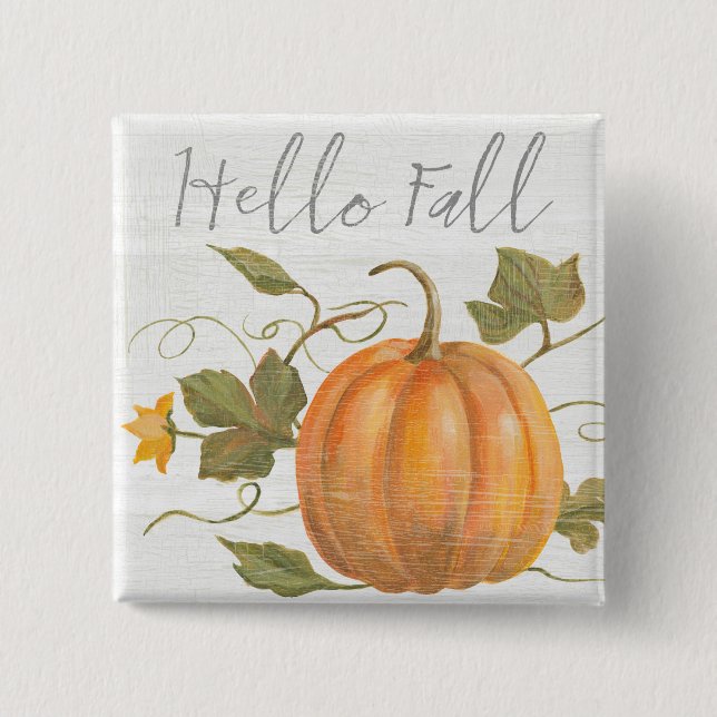Hello Fall 15 Cm Square Badge (Front)