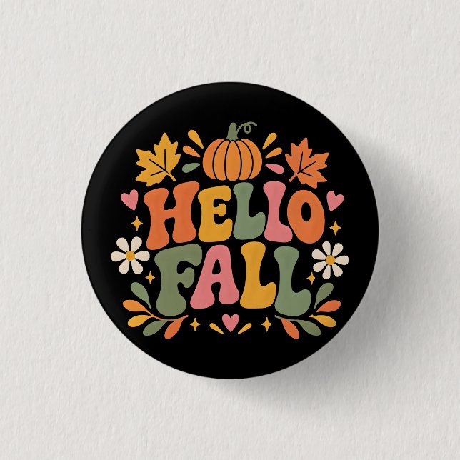 Hello Fall 3 Cm Round Badge (Front)