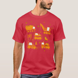 Hello Fall Autumn Crane Truck Construction Toddler T-Shirt