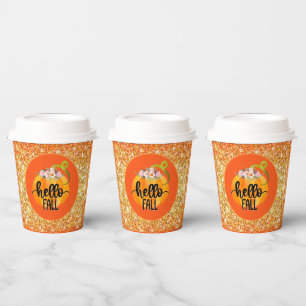 Hello Fall Autumn Customise Colour Paper Cups