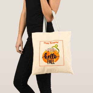 Hello Fall Autumn Customise Tote Bag