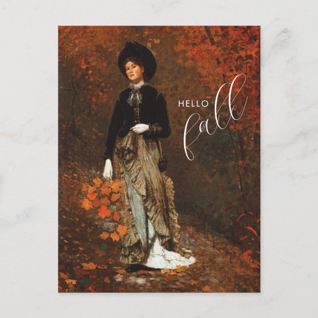 Hello Fall Autumn Fine Art Homer Winslow Postcard (Front)