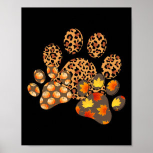 Hello Fall Autumn Leaf Pumpkin Dog Paw Print Puppy