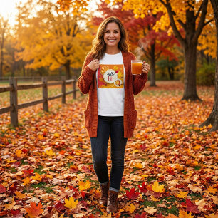 Hello Fall Autumn Leaves and Pumpkin Pie  T-Shirt