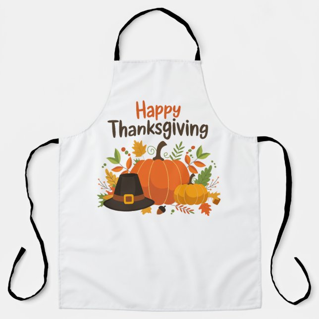 Hello Fall Autumn Leaves Cosy Seasonal Fall Apron (Front)